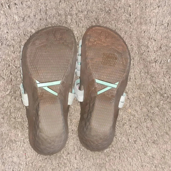 CUSHE Gray Leather "Weave" Platform Wedge Sandal - Picture 7 of 7